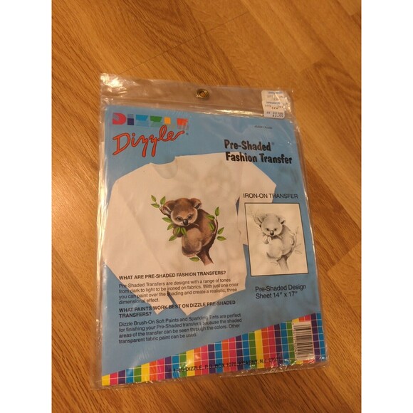 Dizzle Art Pre Shaded Iron On Fashion Transfer Koala Bear 50041 - Picture 1 of 9